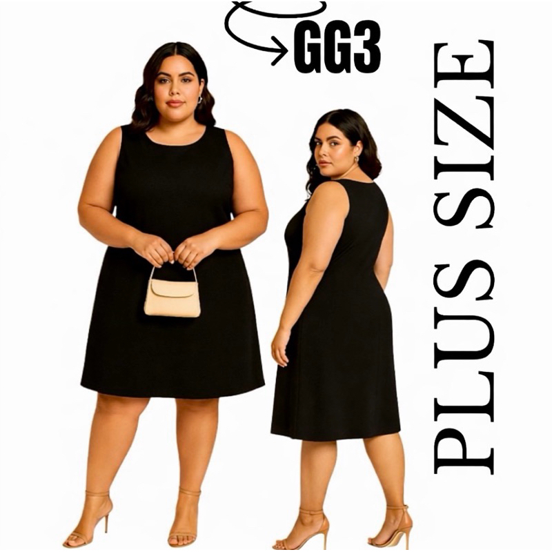 Vestido Feminino Regata  Plus Size GG3  Soltinho Confortável Moda Casual Elegante Malha Preto