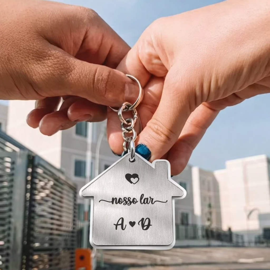 Chaveiro Nosso Lar Personalizado Casa, Apartamento, Acrílico, Presente, Casal, Namorado, Marido, Lembrancinha em Oferta na Shopee