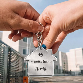 Chaveiro Nosso Lar Personalizado Casa, Apartamento, Acrílico, Presente, Casal, Namorado, Marido, Lembrancinha em Oferta na Shopee