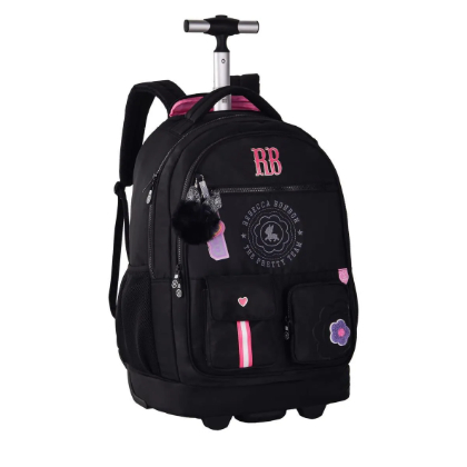 Mochila Carrinho Rebecca Bonbon Bolsa Escolar Feminina Preto