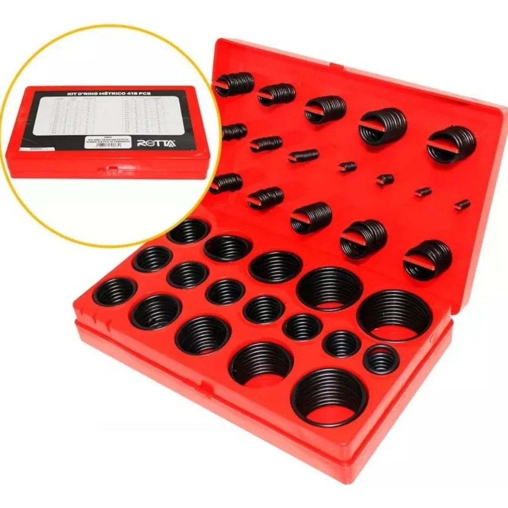 Anel De Vedação Oring Jogo Estojo Borracha Kit 419 Peças Mm