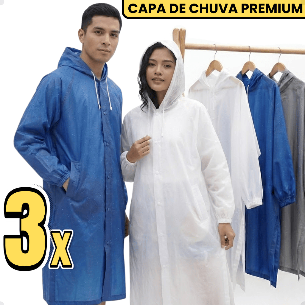 Capa Chuva Grossa transparente com Gabardina Reforçada Reutilizável em Oferta na Shopee
