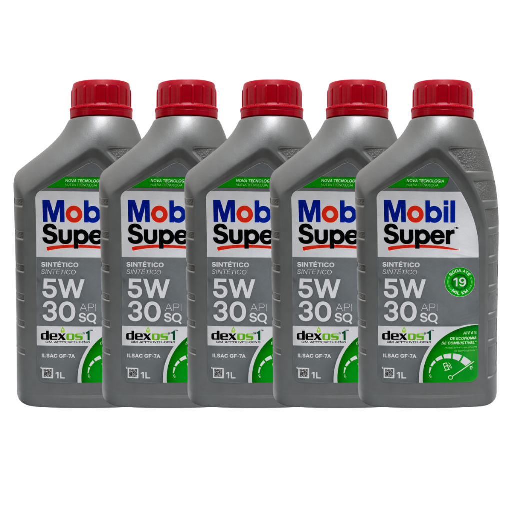 Kit 5 Óleos Motor Mobil Super 5w30 Sintético D1