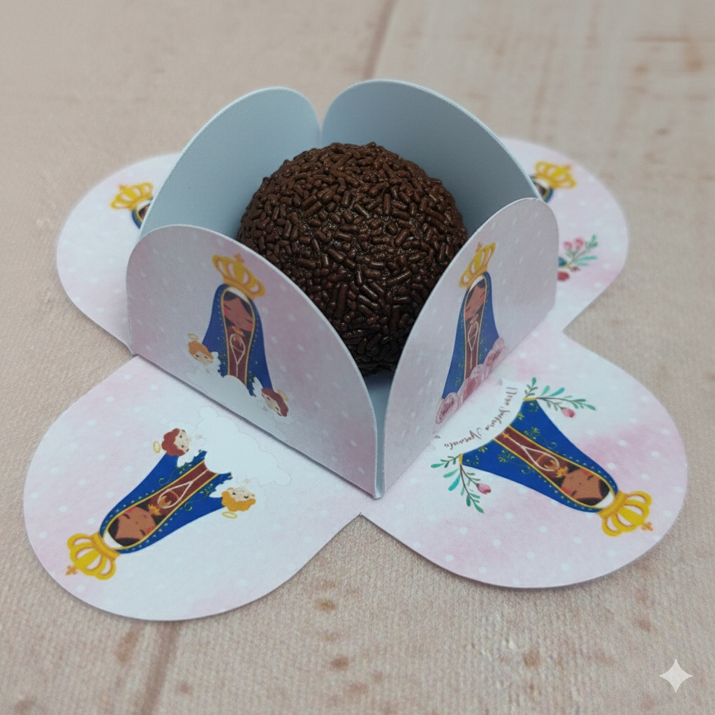 Forminha de Doce Nossa Senhora Aparecida para Festa Infantil – Decoração de Aniversário –Forminha Brigadeiro Personaliza