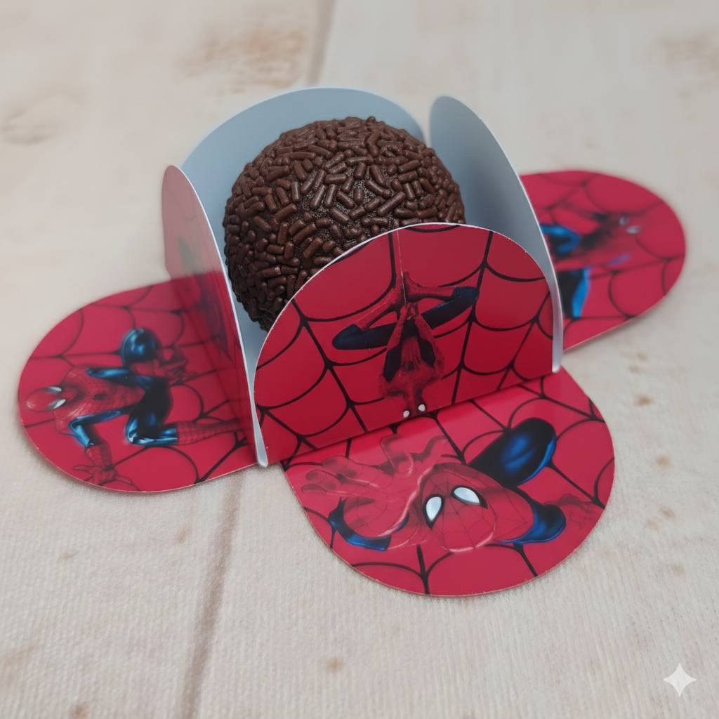 Forminha de Doce Homem Aranha para Festa Infantil – Decoração de Aniversário –Forminha Brigadeiro Personalizada