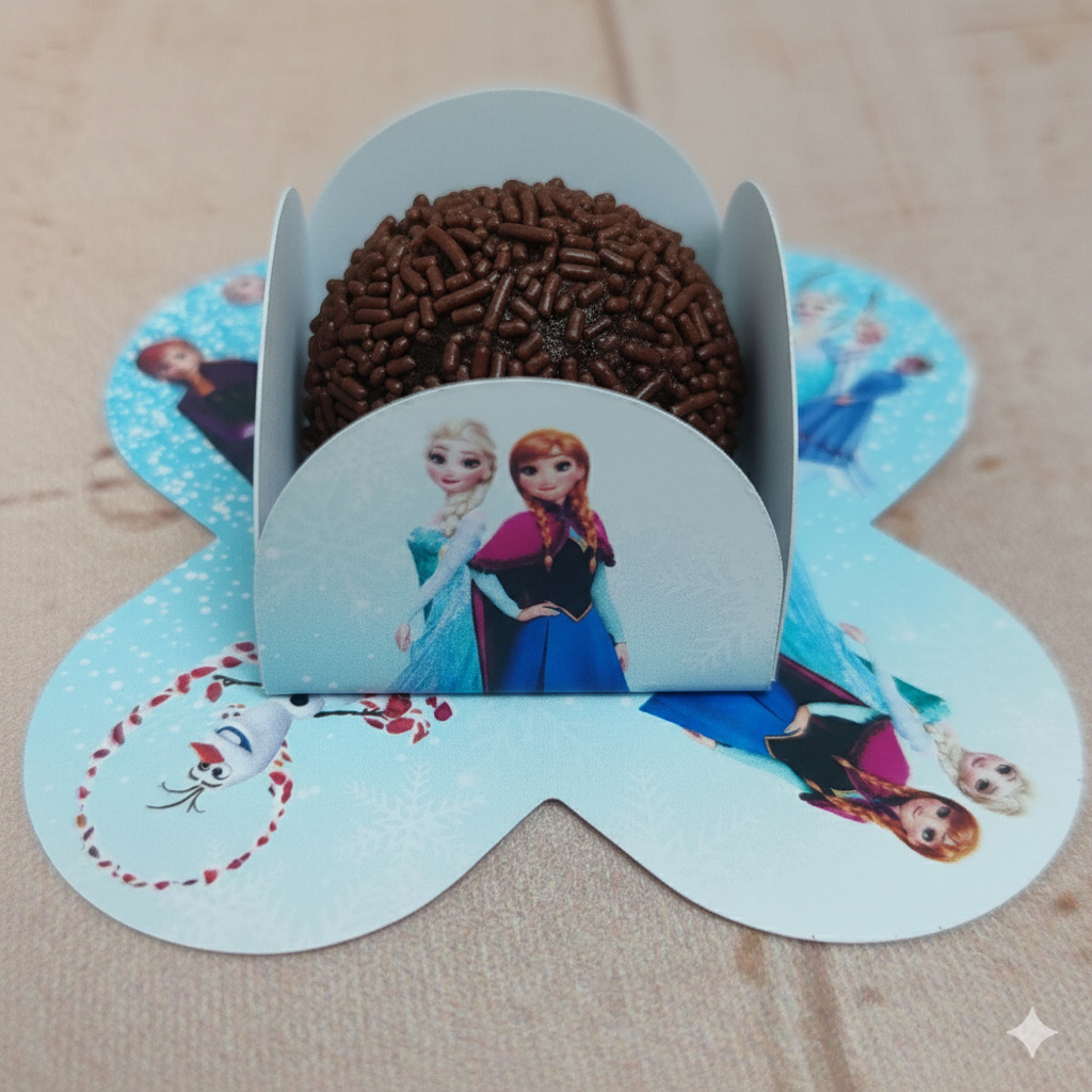 Forminha de Doce Frozen para Festa Infantil – Decoração de Aniversário –Forminha Brigadeiro Personalizada