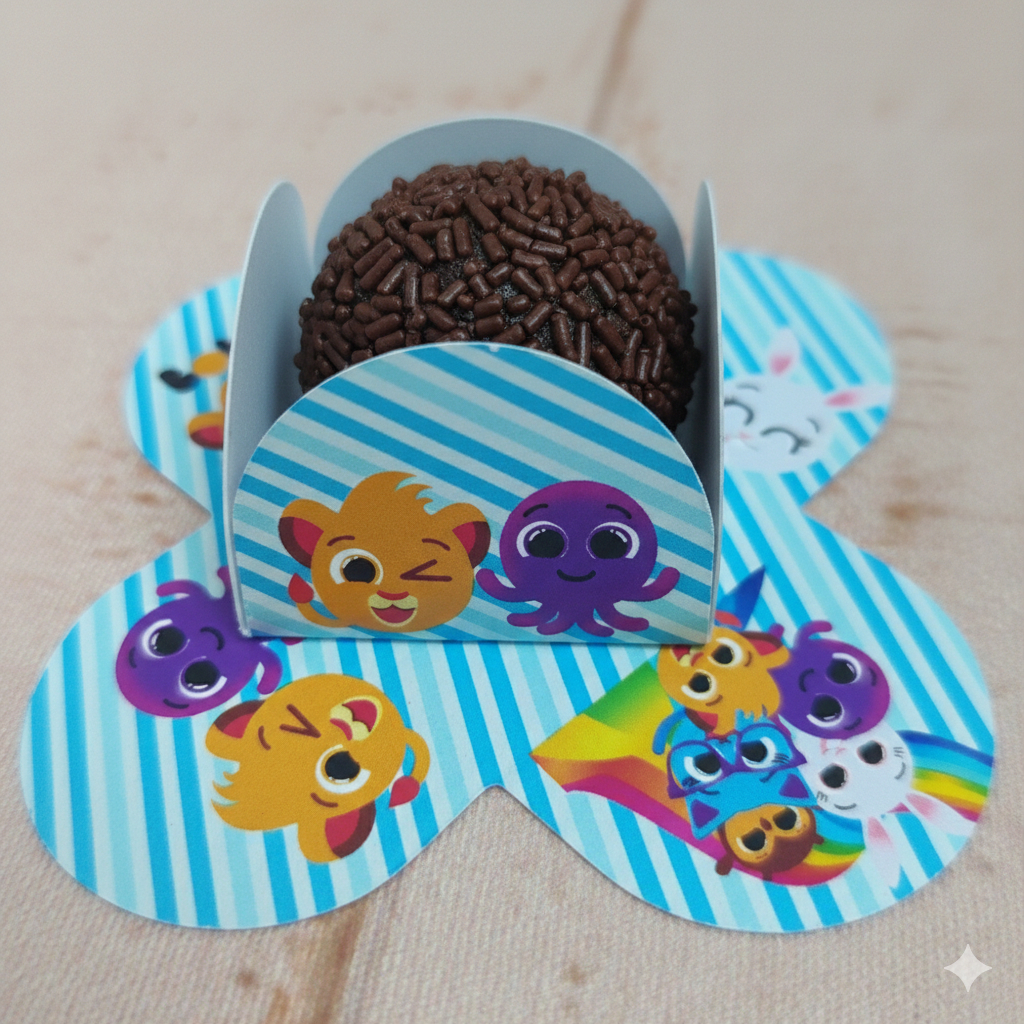 Forminha de Doce Bolofofos para Festa Infantil – Decoração de Aniversário –Forminha Brigadeiro Personalizada