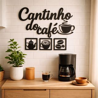 Kit para decoração Cantinho do café em mdf letreiros 4 peças em Oferta na Shopee