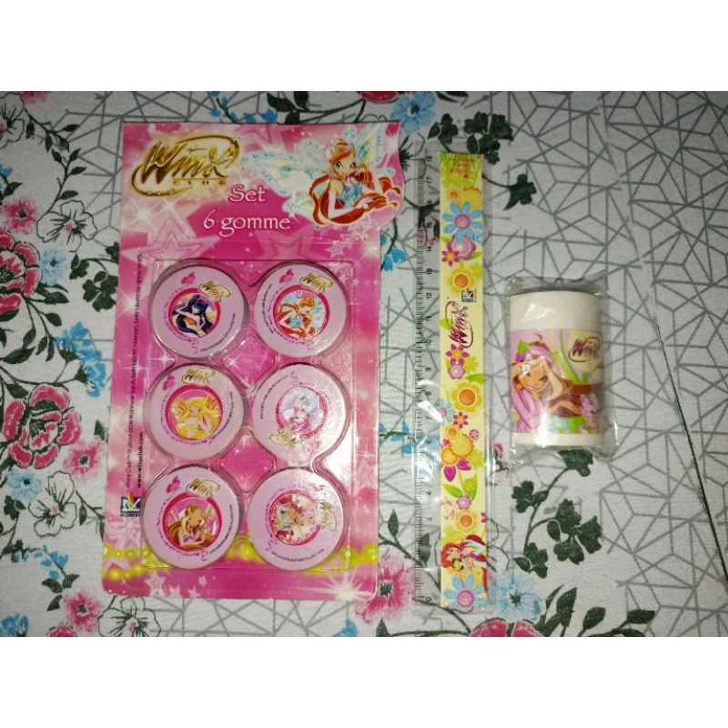 Winx Club - Kit de Borrachas + Régua