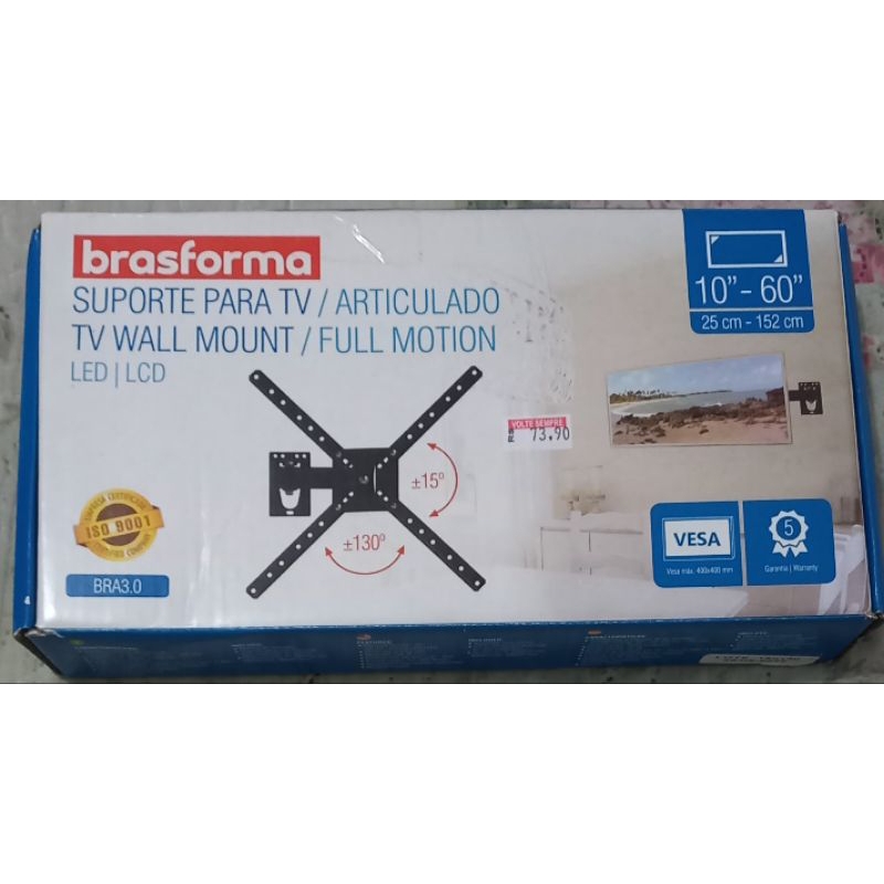 Suporte Articulado para TVs de 10 até 60 polegadas - Brasforma.