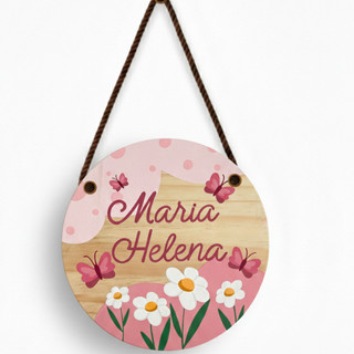 Placa Decorativa Personalizada – Tema Flores Delicadas