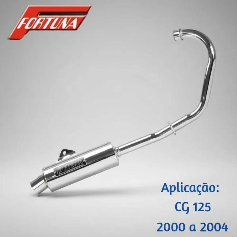 Escapamento Titan 125 Es 2000 A 2004 Mini Turbo Fortuna Fan 125 2005 a 2008 com bacalhau.