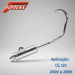 Escapamento Titan 125 Es 2000 A 2004 Mini Turbo Fortuna Fan 125 2005 a 2008 com bacalhau.