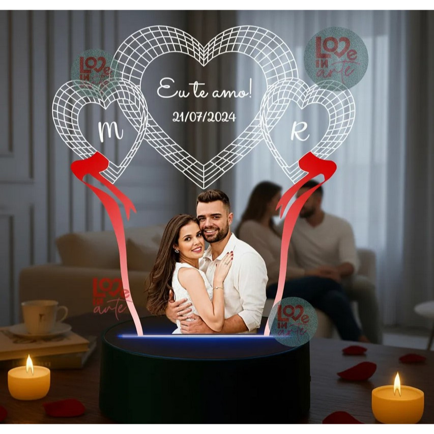 Luminária Led Coração Foto Personalizada Presente, Decoração Nome do Casal - Presente, Namorados, Iluminação, Natal em Oferta na Shopee