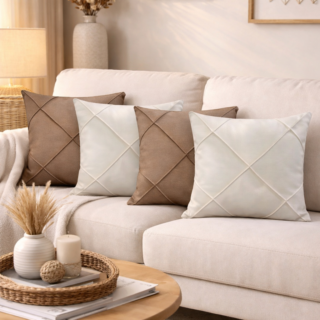 Kit 4 Capas de Almofada Suede Drapeada 43x43 cm Decorativas em Oferta na Shopee