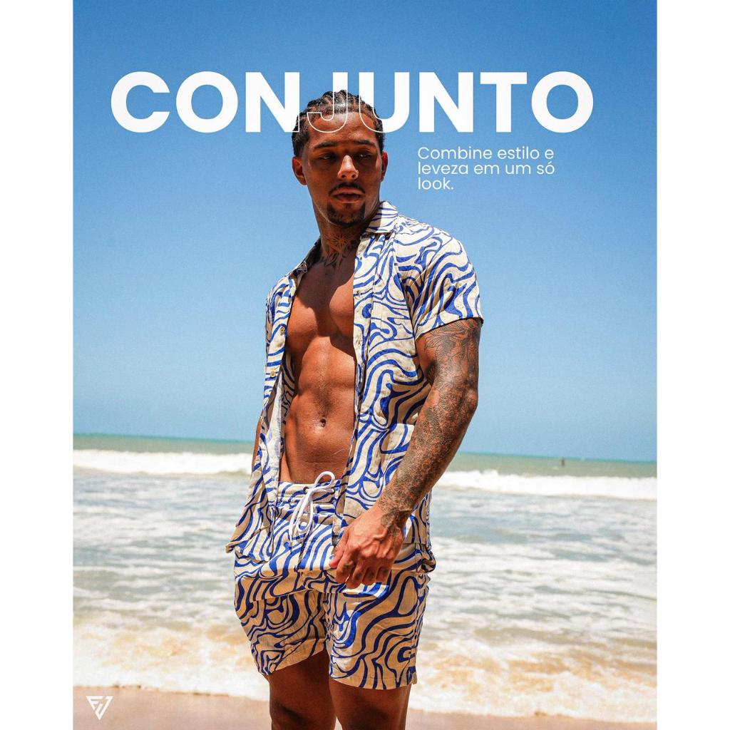 Conjunto Masculino Mauricinho Summer Estamapado com Elastano