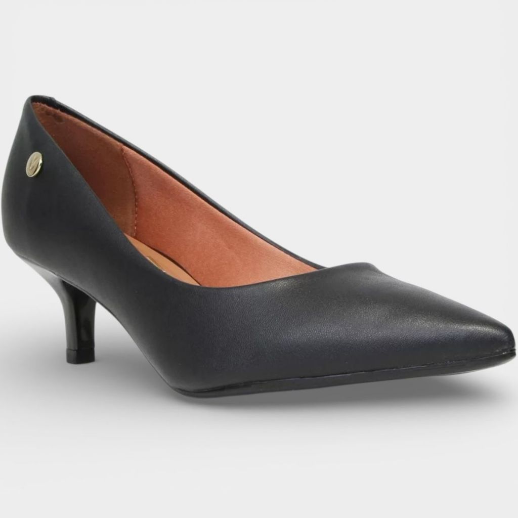 Scarpin Vizzano Salto Baixo Básico Bico Fino Feminino em Oferta na Shopee