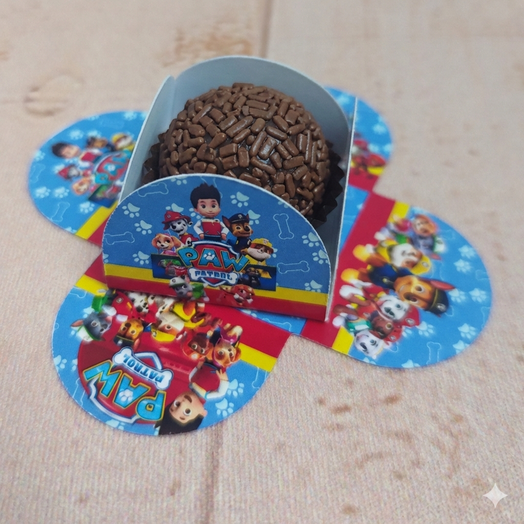 Forminha de Doce Patrulha Canina  para Festa Infantil – Decoração de Aniversário –Forminha Brigadeiro Personalizada
