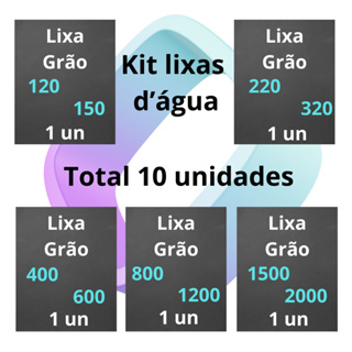 Lixa 120 150 220 320 400 600 800 1200 1500 2000 kit 1 2 ou 3 folhas cada Lixar Polir Plástico Metal em Oferta na Shopee