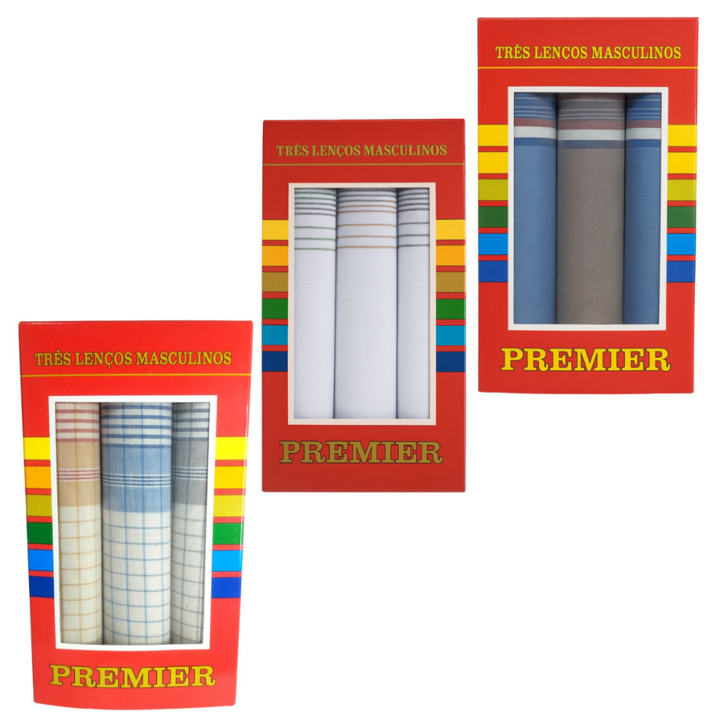 Kit 9 Lenços De Bolso Masculino Premier 32x32 Presente Pais em Oferta na Shopee
