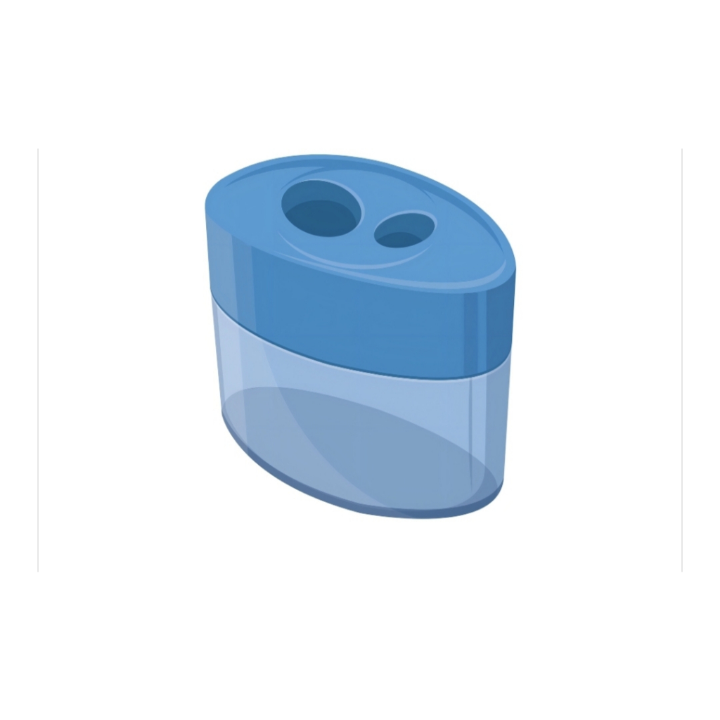 Apontador Duplo Oval C/deposito Caixa com 12 cores sortidas.