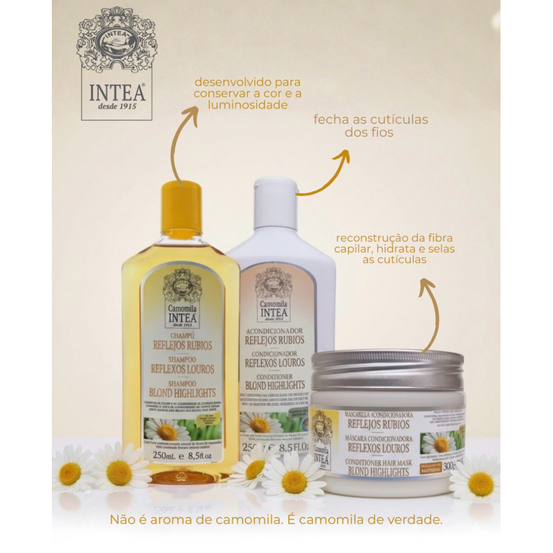 Kit Camomila Shampoo + Condicionador + Máscara de Tratamento