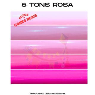 Papel de Seda 5 Tons de Rosa Pacote com 100 folhas 50x35cm em Oferta na Shopee