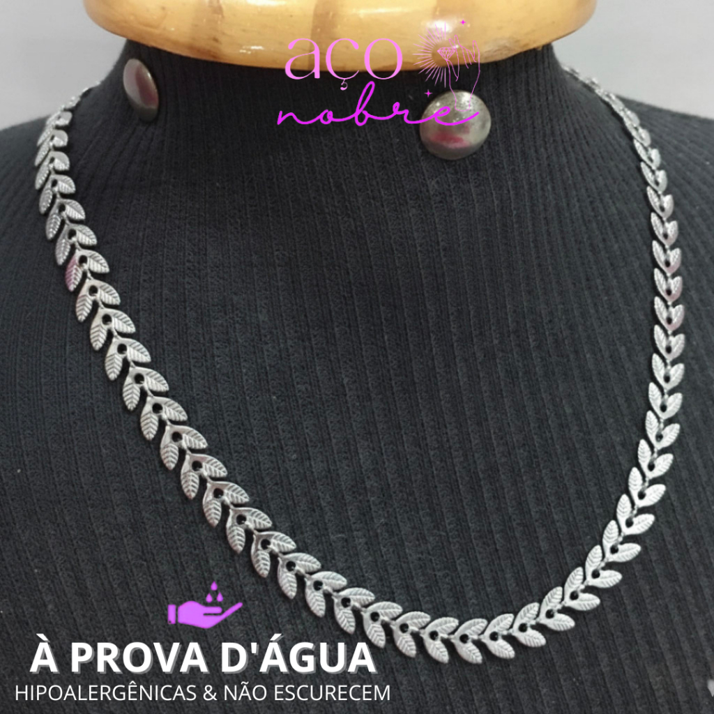 Colar Aço Inox Escama de Peixe DetalhadaEscama Vazada Aço Inoxidável Choker Gargantilha Setinhas em Oferta na Shopee