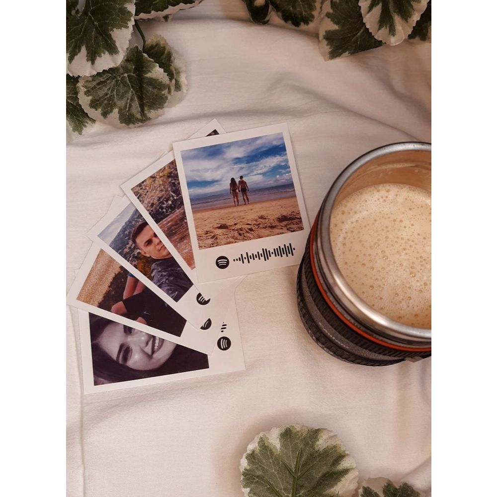 Polaroid Personalizada 10×7 cm com Código Spotify – Kit 9 Fotos