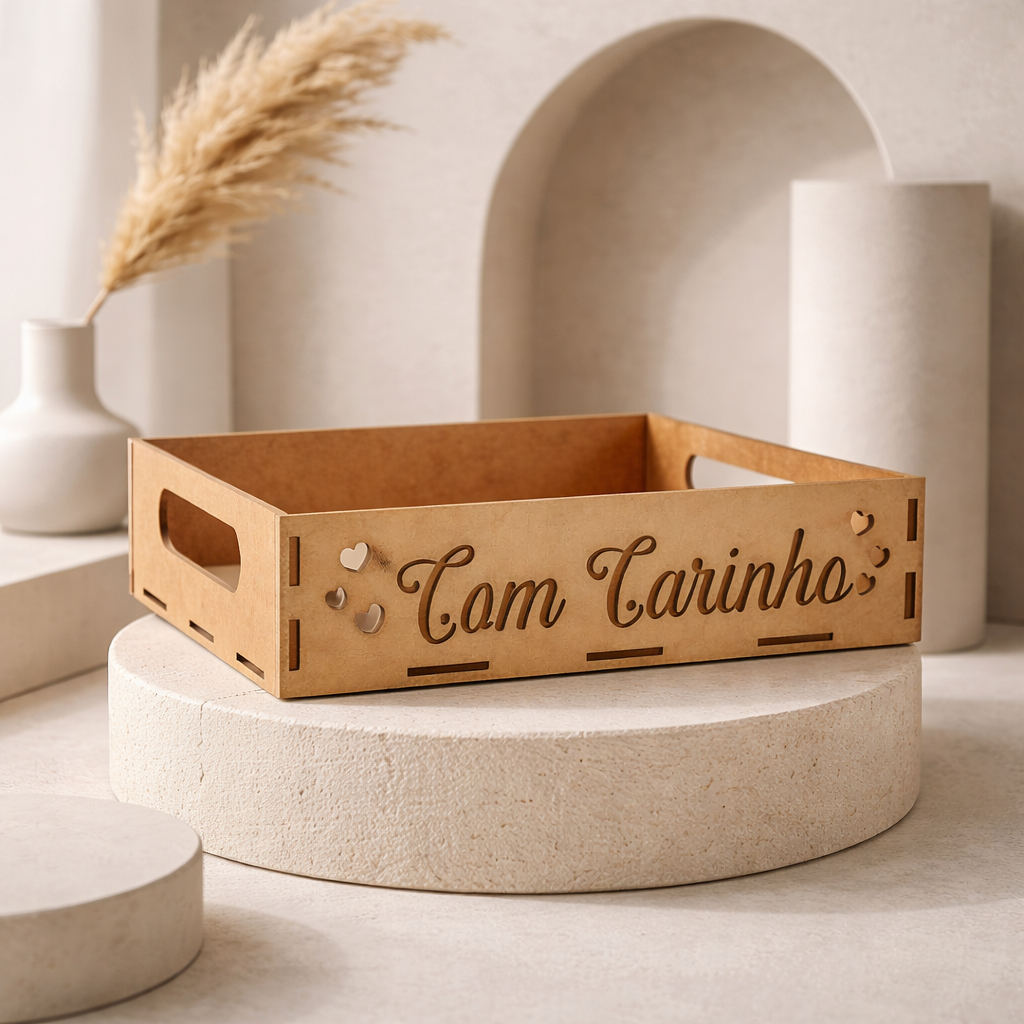 Kit 10 Bandejas MDF Cru 20x15x5 | Presente Decoração Artesanato | Com Carinho