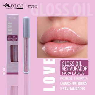 Gloss Oil Restaurador Max Love Protege Hidrata Brilho Labial em Oferta na Shopee