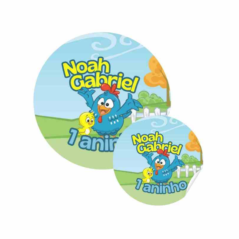 Adesivos Personalizados 4x4cm - Galinha Pintadinha | Lembrancinha de Aniversário  - Todos os temas