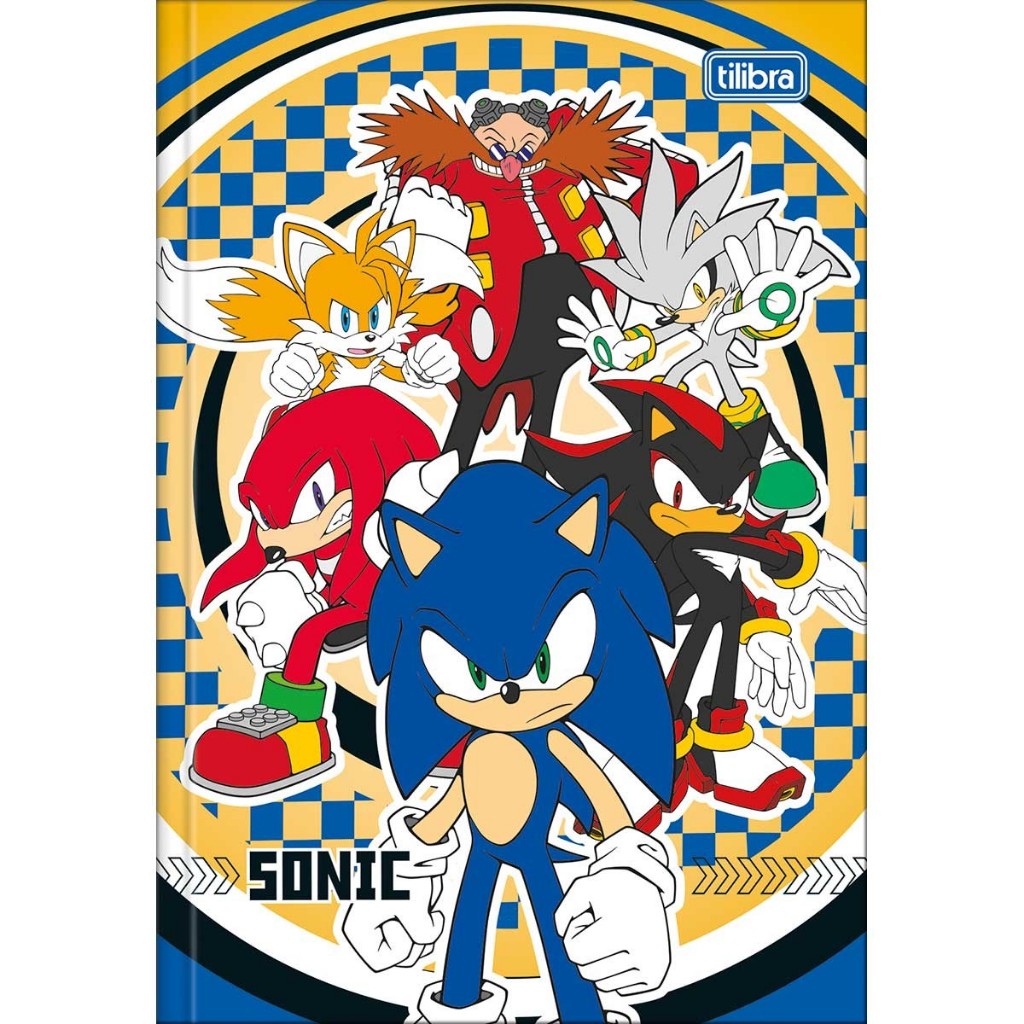 Caderno Pequeno (1/4) Brochura Sonic Capa Duraic 80 Folhas da Tilibra em Oferta na Shopee