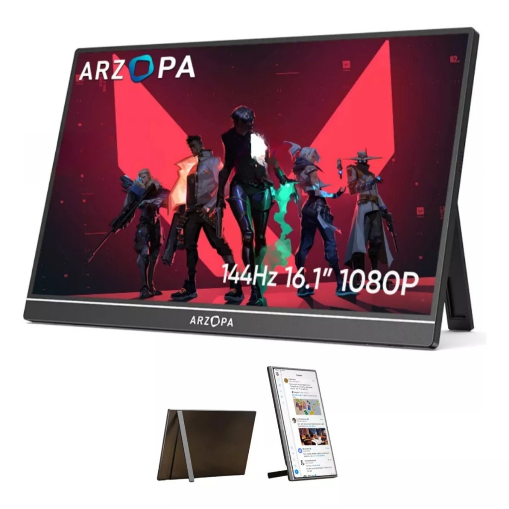 Monitor Portátil Arzopa Z1FC 16,1'' 144hz Ultrafino 1080p Fhd Ips Hdmi Usb-c Tela Extendida
