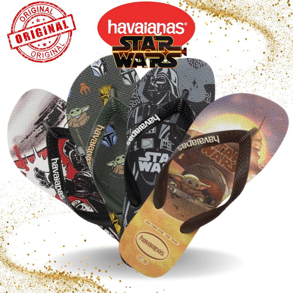Chinelo Havaianas Top Star Wars Mandaloriano Grogu Baby Yoda Dart Vader Original Solado Estampado em Oferta na Shopee