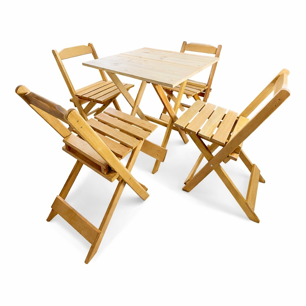 Jogo de Mesa e Cadeiras KIT com 1 Mesinha + 4 Cadeira Dobravel 70x70 Area Externa em Oferta na Shopee
