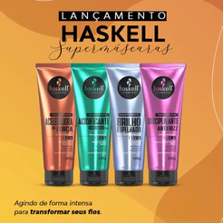 Kit 4 Supermáscaras Haskell 240g Tratamento de Alto Nivel Nutrição Hidratação e Força