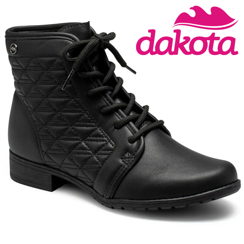 Bota Feminina Dakota Coturno Detalhe Matelassê Salto Baixo Moda Inverno ORIGINAL - DA921 em Oferta na Shopee