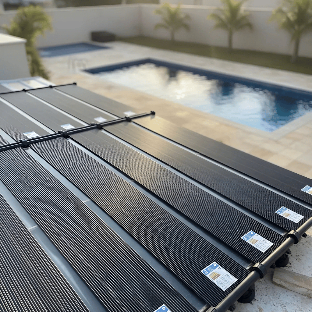 Kit Aquecedor Solar Piscina TS Solar – 5 Placas de 2m + Quebra Vácuo + Retenção
