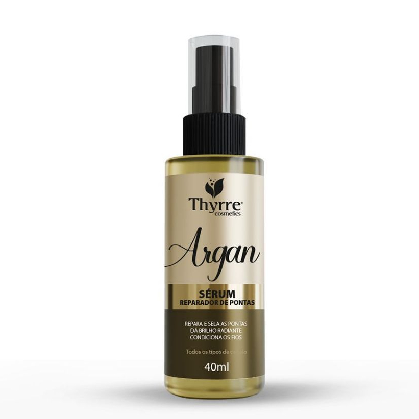 Sérum Reparador de Pontas Argan Brilho Radiante Condiciona os Fios Thyrre Cosmetics 40ml