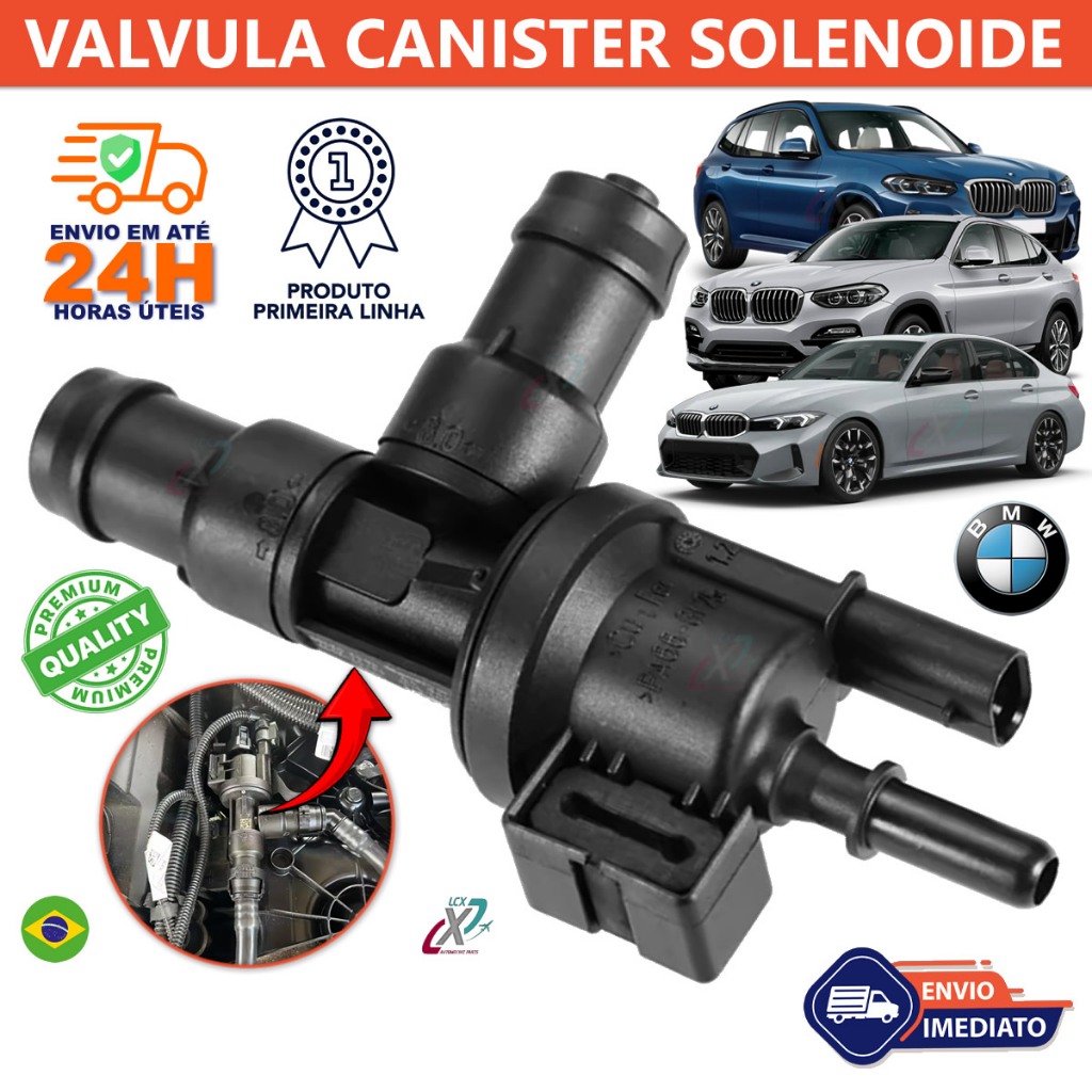 Válvula Solenoide Canister BMW X3 320i X4 G20 B48 B58 2019 2020 0280142544 13907643106 Premium c/NFe