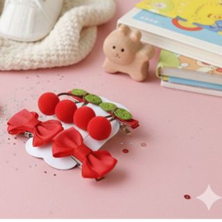 Laços Cereja Duplinhas Baby Para Bebês E Recém-Nascidos Com Bico Antiderrapante em Oferta na Shopee