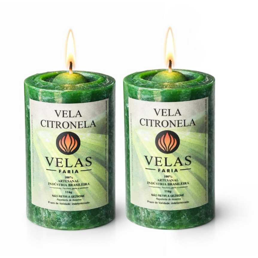 kit 2 Vela Mini Citronela Repelente para Mosquitos Extra Forte 100% Parafina Pura 113g em Oferta na Shopee