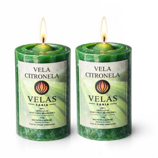 kit 2 Vela Mini Citronela Repelente para Mosquitos Extra Forte 100% Parafina Pura 113g em Oferta na Shopee