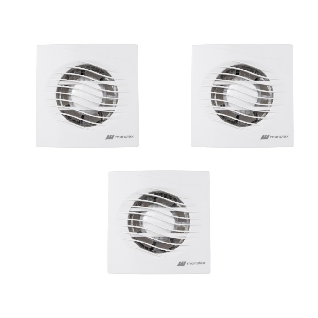 Kit 3 und. Exaustor Residencial Para Banheiro Bivolt - 100mm