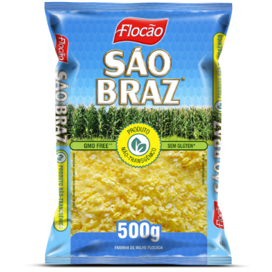 Flocão de Milho São Braz 500g , Cuscuz não Transgênico, 100% Natural Sem Glúten