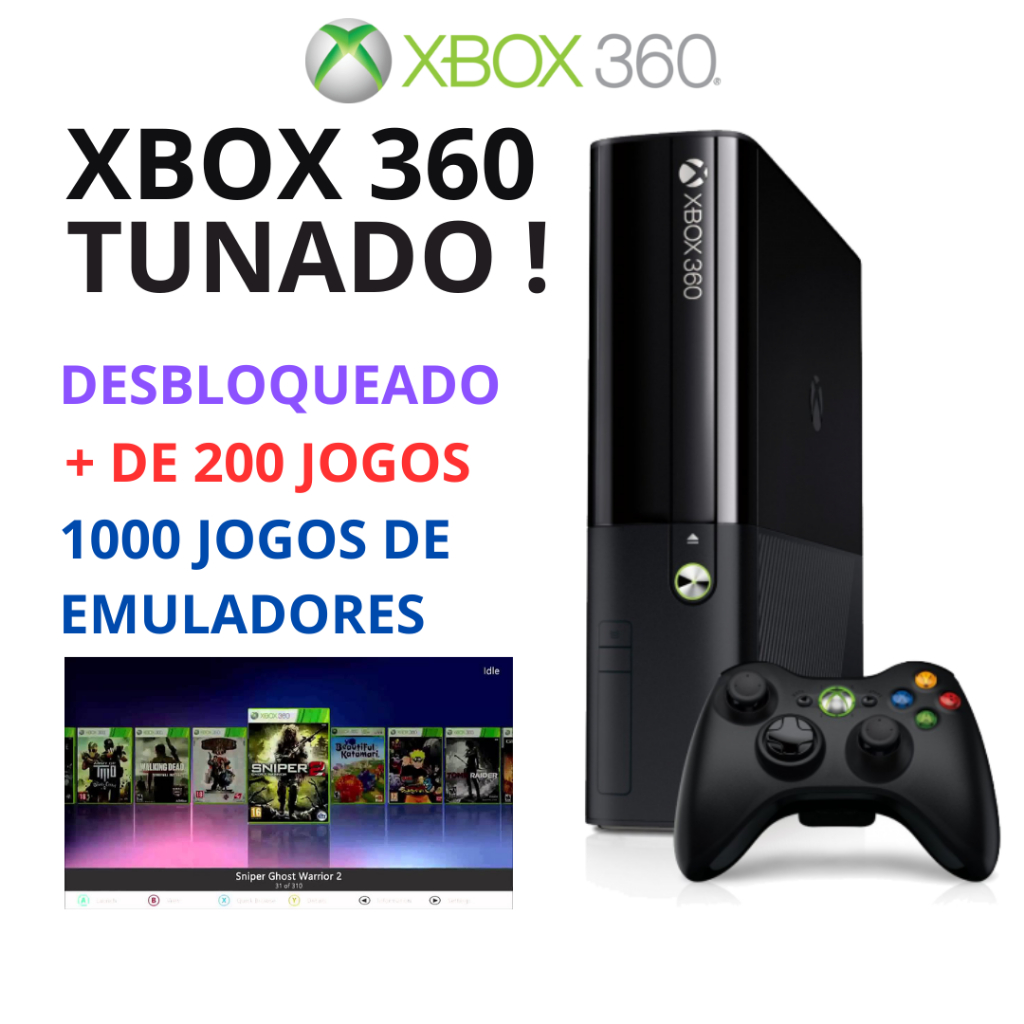 Xbox 360 TUNADO - 200 JOGOS - DESBLOQUEADO em Oferta na Shopee