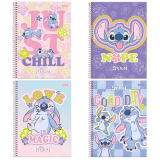 Kit 4 Cadernos Foroni  Stitch Espiral Capa Dura Universitario 80 Folhas 1 Matéria 4 unidades em Oferta na Shopee