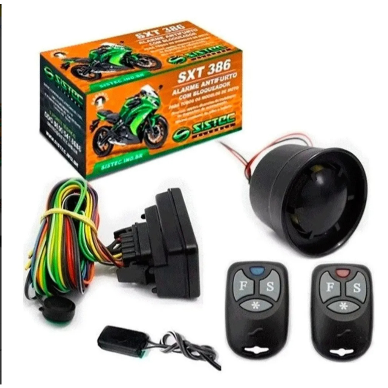 Alarme Moto 2 Controles Sistec Para Honda Yamaha Biz Cg Cb em Oferta na Shopee