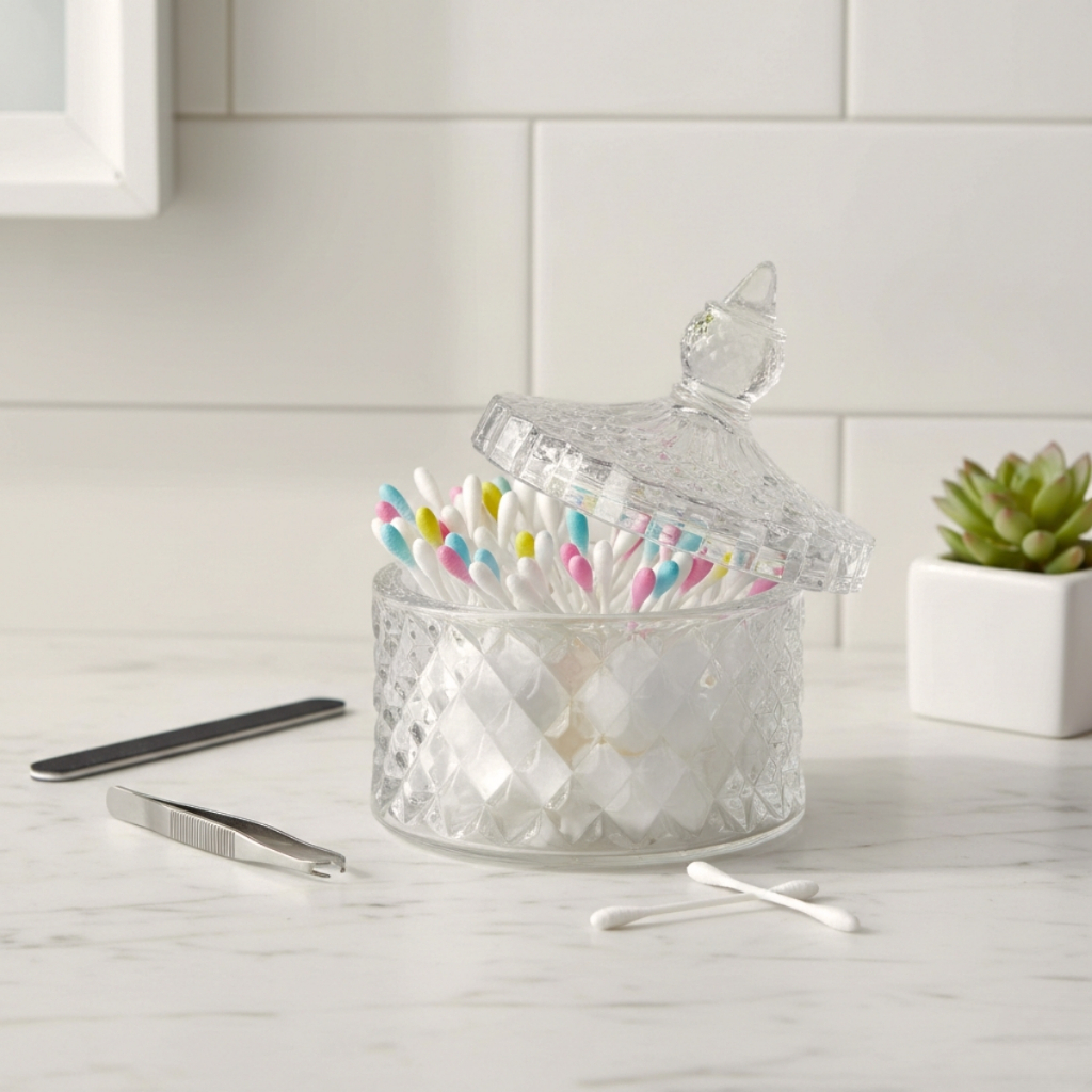 Pote Organizador Vidro Il Bagno Banheiro Lavabo Decorativo 130ml Ruvolo